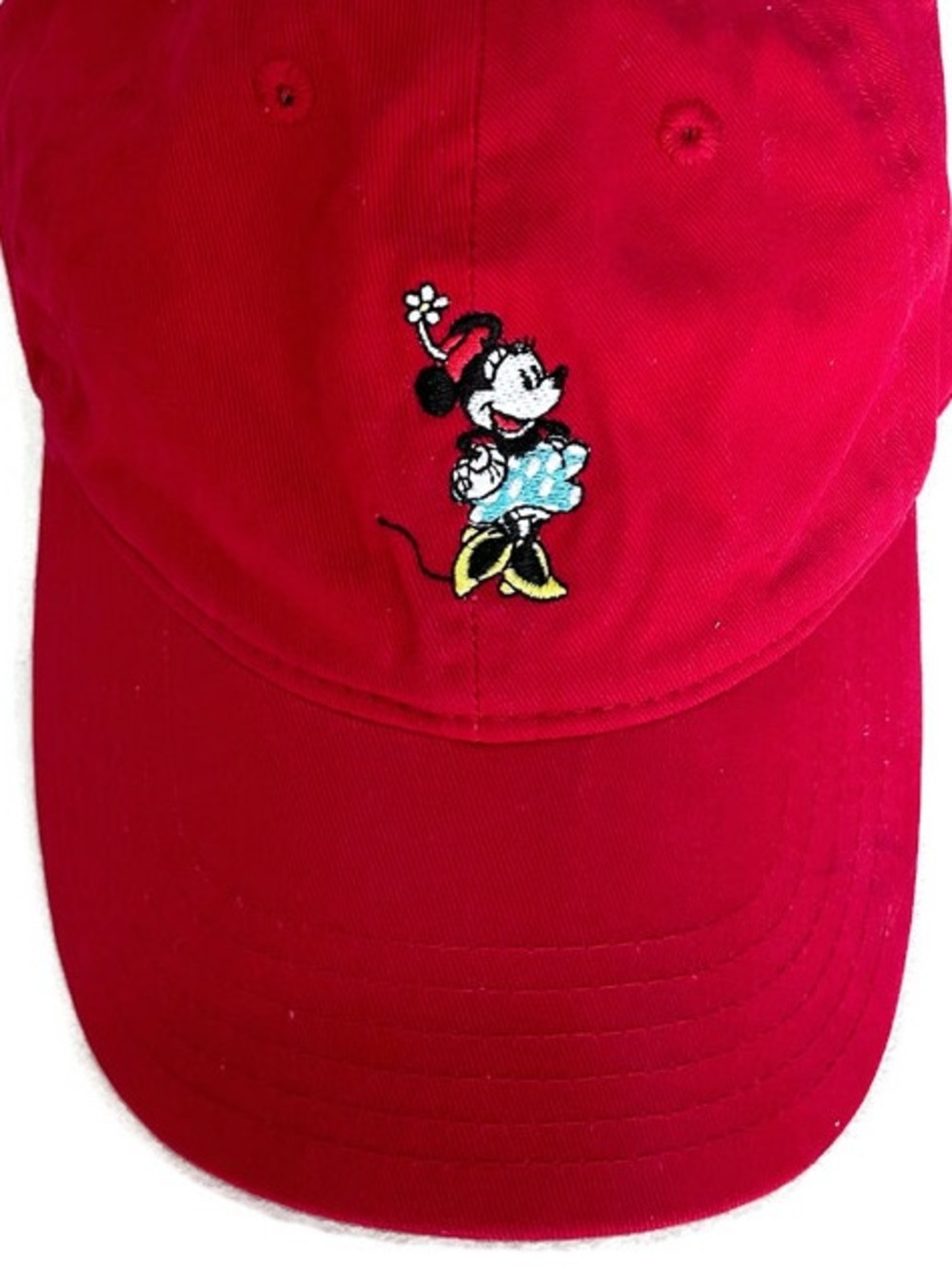 Disney Minnie Mouse Red Adjustable Baseball Cap Hat Embroidered Vacation Parks